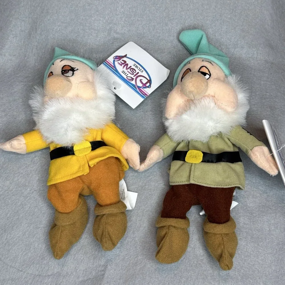 Snow White 7 Dwarfs Prince Witch Disney Store Bean Bag Plush Stuffed Set of 10 - Picture 7 of 16